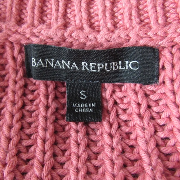 Banana Republic Garment Dyed Short Sleeve Sweater Small Red Clay Chunky Knit - Picture 9 of 9
